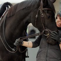 Mélinda exerce son métier de cavalière groom au sein des écuries Barbeau.