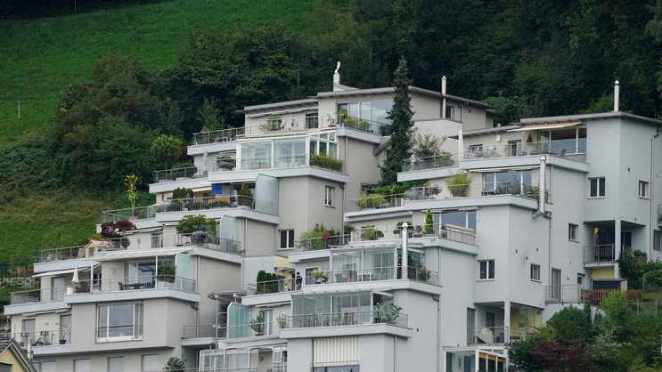 Lotissement en terrasses en Suisse.
