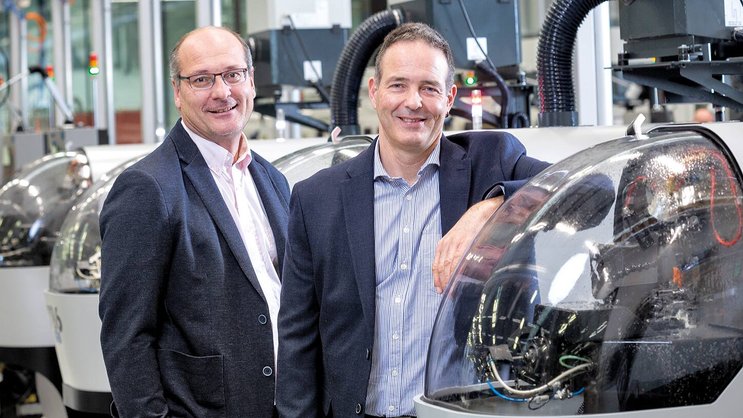 Thierry Mathez (à g.), CFO, et Pascal Barbezat, directeur de Polydec.