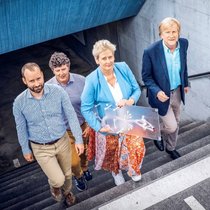La phase préclinique touche à sa fin: Christophe Chautems, Matt Curran, Chanel Allen-Megahey et Bradley Nelson (de g. à dr.) combinent leur expertise en robotique et leur expérience dans le secteur des medtechs.