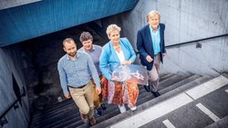 La phase préclinique touche à sa fin: Christophe Chautems, Matt Curran, Chanel Allen-Megahey et Bradley Nelson (de g. à dr.) combinent leur expertise en robotique et leur expérience dans le secteur des medtechs.
