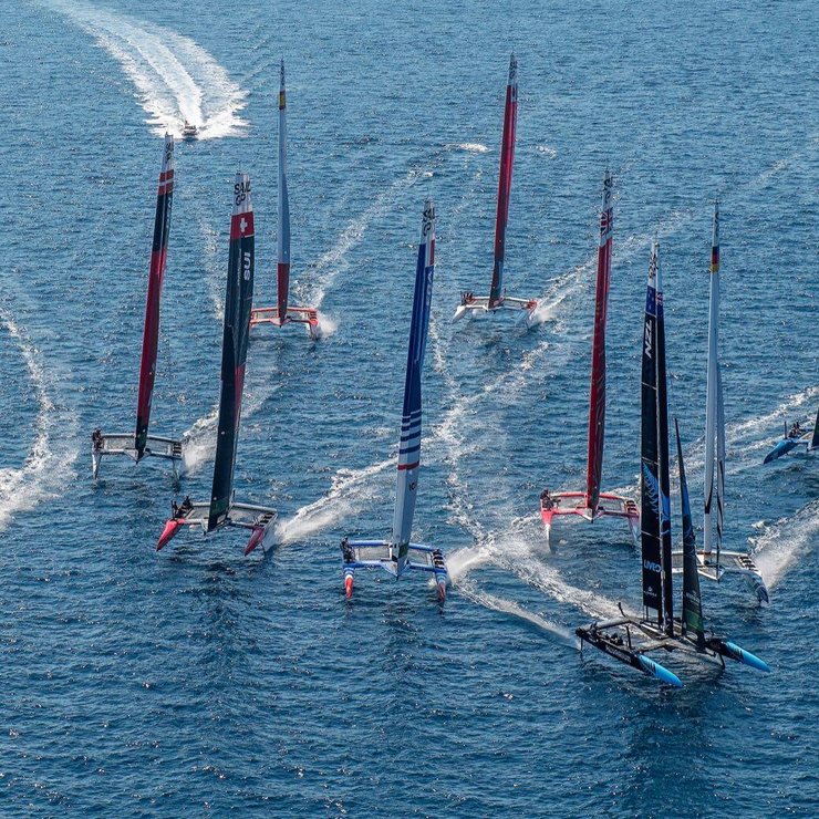 Les équipes de SailGP lors  de l’étape de Saint-Tropez. 