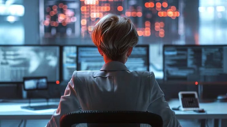 L'intelligence artificielle alimente les inquiétudes autour de la cybersécurité des entreprises. Cette image a été créée à l'aide du modèle d'IA Midjourney et vérifiée par un être humain.