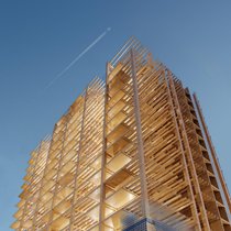 L’évolution des techniques anti-­incendies permet désormais d’utiliser le bois dans de grandes structures, comme ici pour les bâtiments Malley Phare.