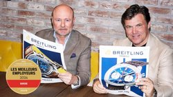 Georges Kern, le CEO de Breitling (à g.) et Fredy Gantner, codirecteur et cofondateur de la société d’investissement Partners Group. L’an dernier, le duo de dirigeants a repris la marque horlogère Universal Genève.