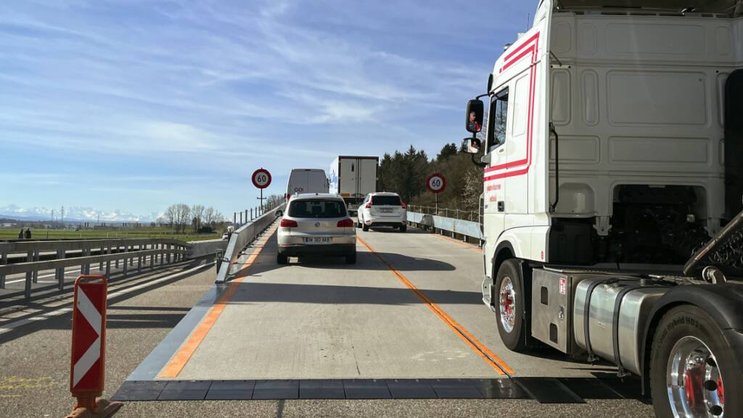 Les rampes d'accès et de sortie du pont mobile "Astra bridge" vont être améliorées afin d'assurer une plus grande fluidité du trafic au-dessus des chantiers sur l'A1 (archives).