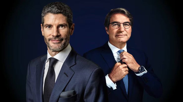 Des patrons ambitieux : l'un, Stefan Bollinger de Julius Bär (à gauche), doit faire décoller sa banque, l'autre, Giorgio Pradelli d'EFG, doit veiller à ce que l'envolée se poursuive.