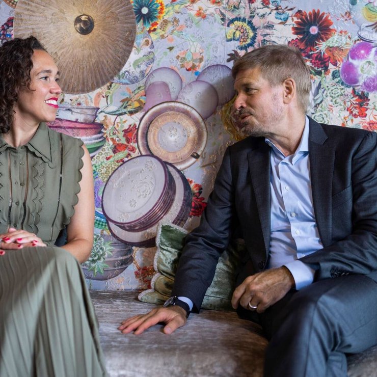 Dominik Isler, directeur de Lucerne Dialogue, et Nicole Büttner, coprésidente du comité consultatif et fondatrice et CEO de Merantix Momentum