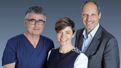 Les trois cofondateurs de Soignez-moi.ch, Daniel Fishman, Carole Matzinger et Romain Boichat.