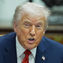 Le président américain Donald Trump s'est agacé jeudi contre les sondages (archives).