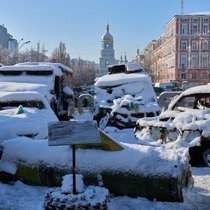 Une bonne centaine d'immeubles de Kiev étaient encore privés de chauffage vendredi.