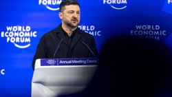 Le président ukrainien Volodymyr Zelensky s'est exprimé jeudi à Davos après avoir rencontré son homologue américain Donald Trump.