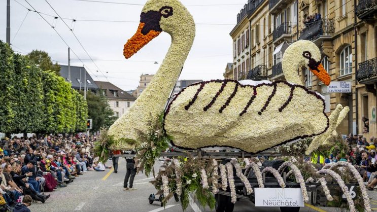Les organisateurs de la Fête des vendanges ont vu grand cette année pour leur traditionnel corso fleuri.