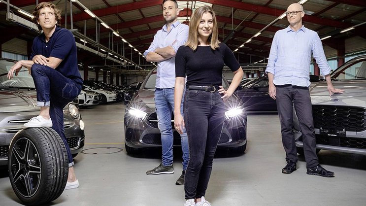 L’équipe de Carvolution avec le COO Luis Wittwer, le CEO Olivier Kofler, la CMO Léa Miggiano et  CFO Bernhard Drüner (de g. à dr.).