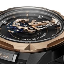 Ulysse Nardin, Freak One, 44 mm, boîtier en titane avec lunette en or rose, mouvement automatique, réserve de marche de 72 heures.