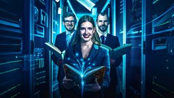 Kevin Roth, Paulina Grnarova et Yannic Kilcher (de g. à dr.) transforment la paperasse en mine d’or. (Illustration créée à l’aide d’un modèle d’IA)