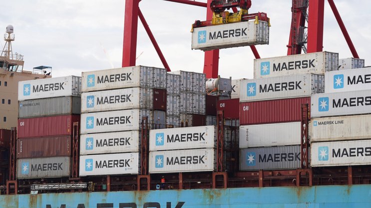 En 2025, le bénéfice net de Maersk, qui a augmenté de 4,9% ses volumes transportés, a été divisé par plus de 2, à 2,7 milliards de dollars (archives).