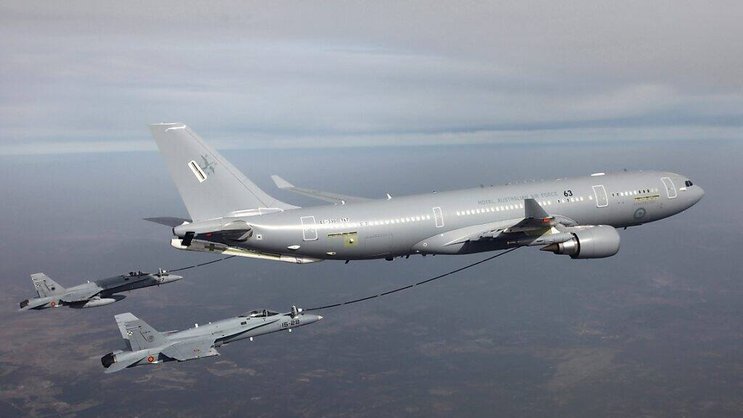 Airbus Defence and Space a remporté un contrat de 1,2 milliard d'euros pour améliorer les capacités de communication des avions ravitailleurs A330 MRTT de l'armée de l'air française et assurer leur maintenance. (archives)