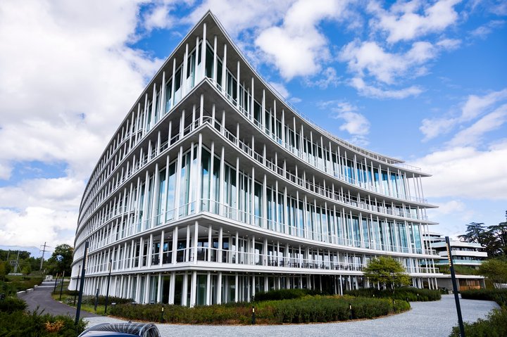 Le nouveau siège de la banque privee suisse Lombard Odier, à Bellevue pres de Genève.