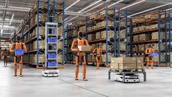 3D Render: Autonomous AI-Enabled General Purpose Humanoid Robots and AGV Working at Distribution Center. Automated Fulfillment Center or Warehouse. Industrial Automation by Artificial Intelligence
Ia_Autonome