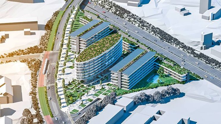 Le futur centre Cocoon sera formé de quatre bâtiments situés au-dessus de l’autoroute A1.