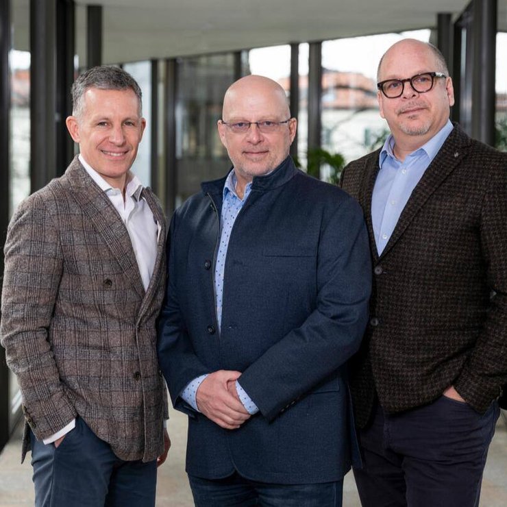 Samir Chercher, Eric Maire et Alexandre Pahud, les trois cofondateurs du Swiss Governance Hub.