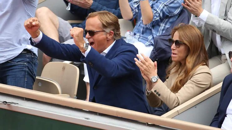 Le patron de Rolex Jean-Frédéric Dufour, ici avec sa femme Anne-Carole Dufour à Roland-Garros 2019.