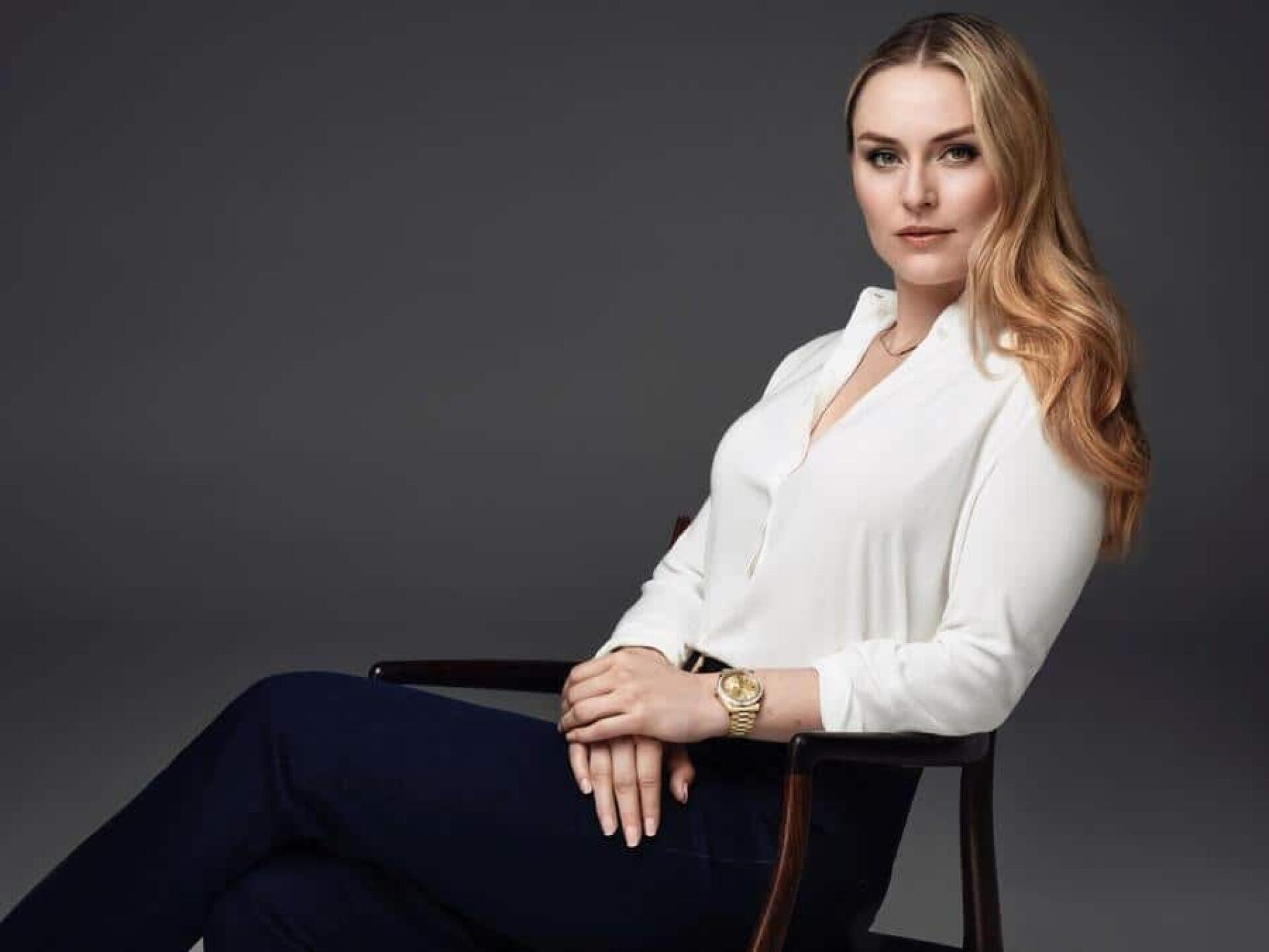 L'ambassadrice de la marque Lindsey Vonn avec sa Day-Date.