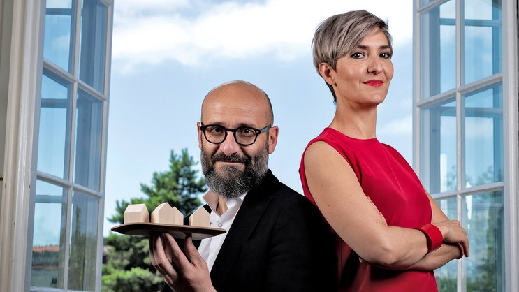 Marc Comina, le cofondateur de la société lausannoise Kiiz, avec Sarah Luvisotto, CEO.