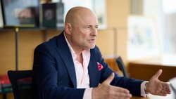 Georges Kern, CEO de la marque horlogère Breitling, lors d'une interview à Granges (SO) à la mi-mai 2025.