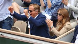 Le patron de Rolex Jean-Frédéric Dufour, ici avec sa femme Anne-Carole Dufour à Roland-Garros 2019.