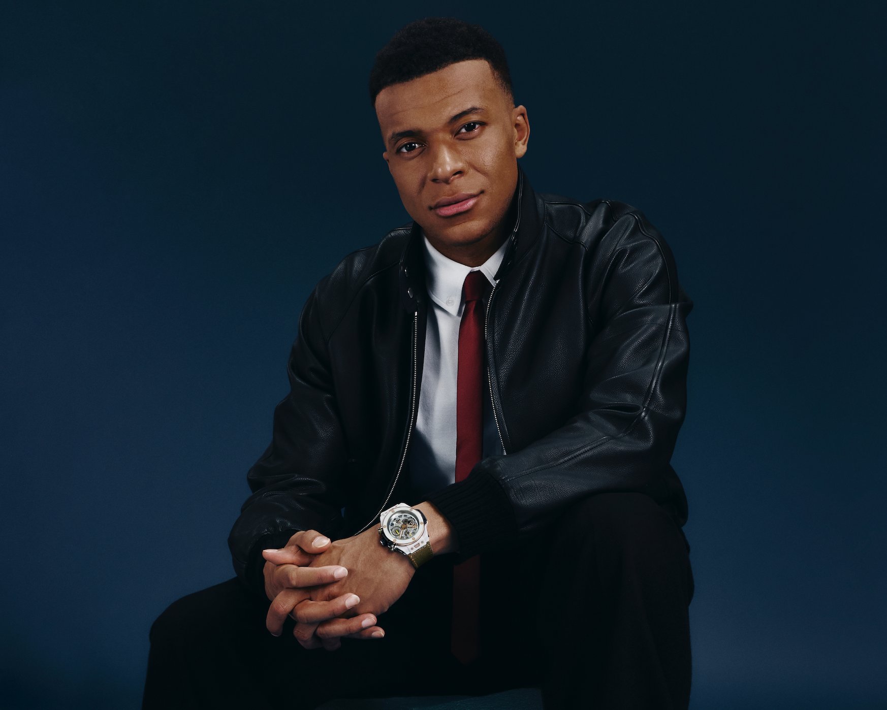 Kylian Mbappé wearing the Hublot Big Bang Reloaded