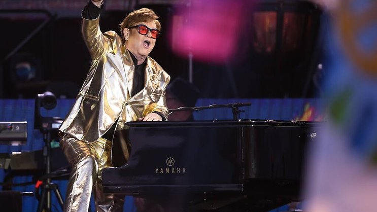 Elton John lors d'un concert en Grande-Bretagne en juin dernier.