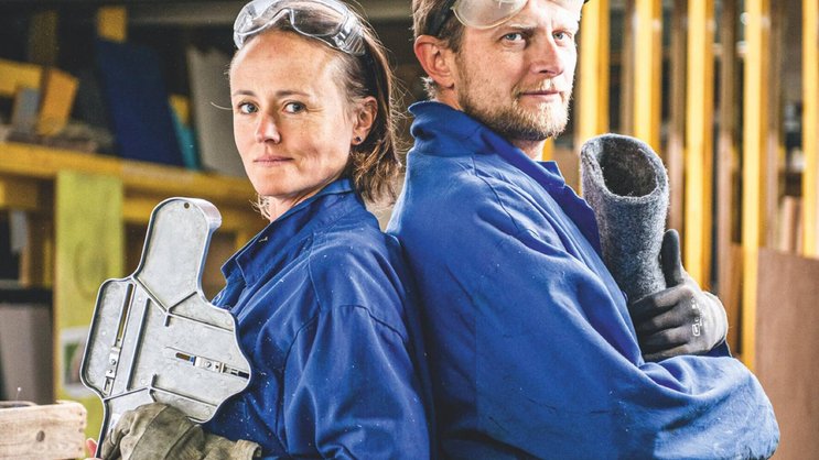 Dan et Galina Witting, fondateurs de Baabuk, vendent un quart de leurs pantoufles et sneakers en laine sur le marché américain.