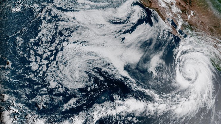 Les embauches de météorologues au sein des hedge funds ont augmenté de 23% en 2025 pour anticiper les phénomènes climatiques extrêmes, comme ici l’ouragan «Hilary» au-dessus du Mexique.