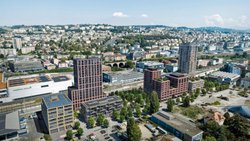 Les logements, commerces et bureaux de Central Malley seront disponibles dès 2025. Le budget total du chantier s’élève à 250 millions de francs.