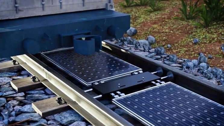 L’exploitation des 7 millions de mètres carrés de surfaces disponibles entre les rails en Suisse permettrait de produire autant d’électricité que 350 000 toits de maisons dotés de panneaux solaires.