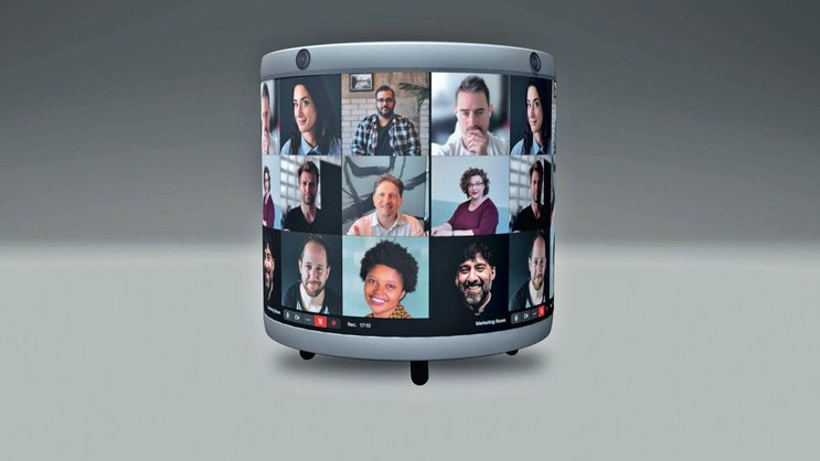 Grâce à son écran circulaire à 360 degrés, l’appareil permet des visioconférences confortables et immersives.