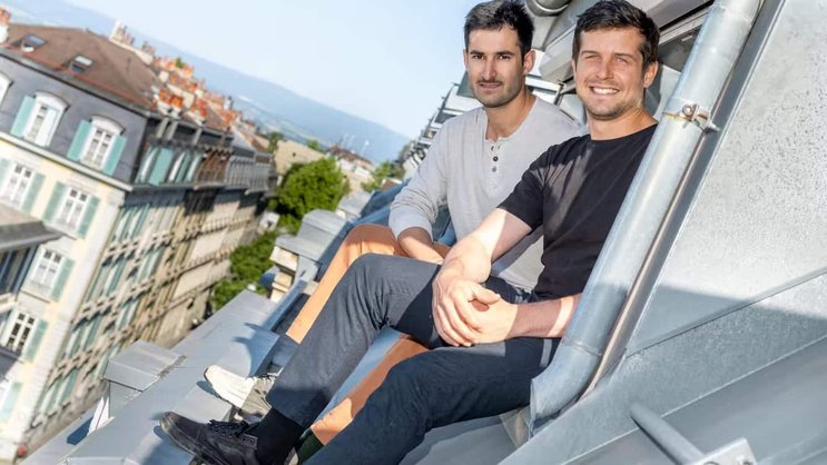Marc-Antoine Burgener (à gauche) et Romain Magnin, deux des quatre fondateurs de Novatix en juillet 2023