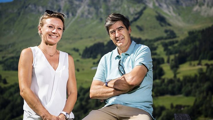 Solveig Sautier, directrice opérationnelle du Festival international du film alpin des Diablerets, et Benoît Aymon, directeur artistique, se réjouissent de la fréquentation record de cette 54e édition (archives).