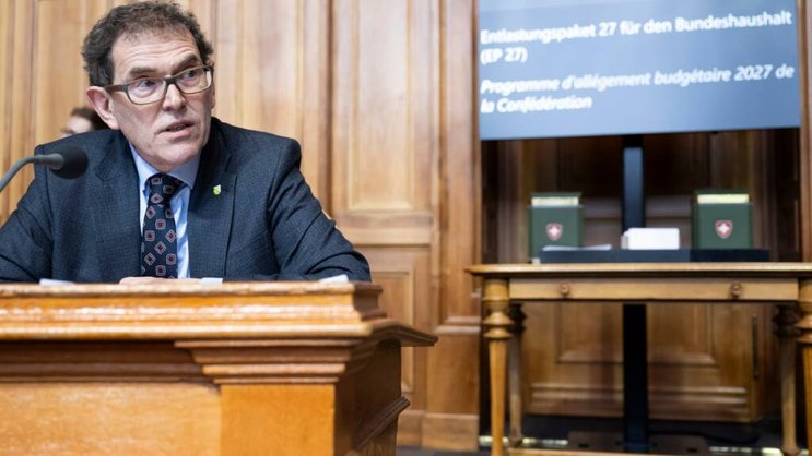 Jakob Stark (UDC/TG) a été le porte-parole de la commission durant les près de 12 heures de débats au Conseil des Etats sur le programme d'allègement budgétaire 2027.