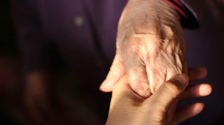 Old woman hand