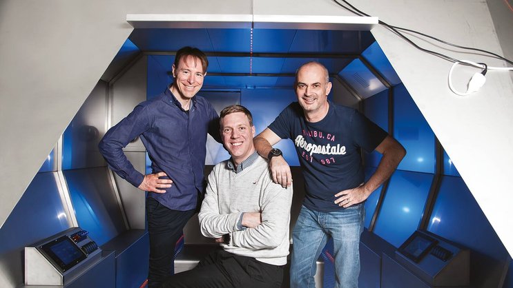 De g. à d.: Mathieu Fivaz, Marc Carrard et Olivier Clerc, trois des sept cofondateurs.