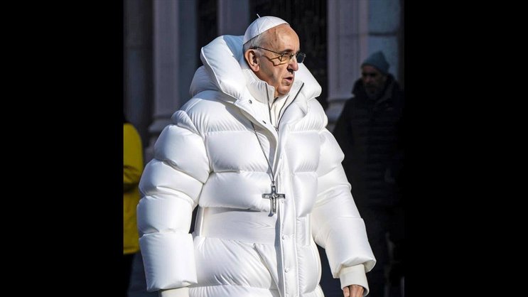 Au printemps 2023, de fausses images du pape François en doudoune, générées par Midjourney, ont fait le tour de la planète.